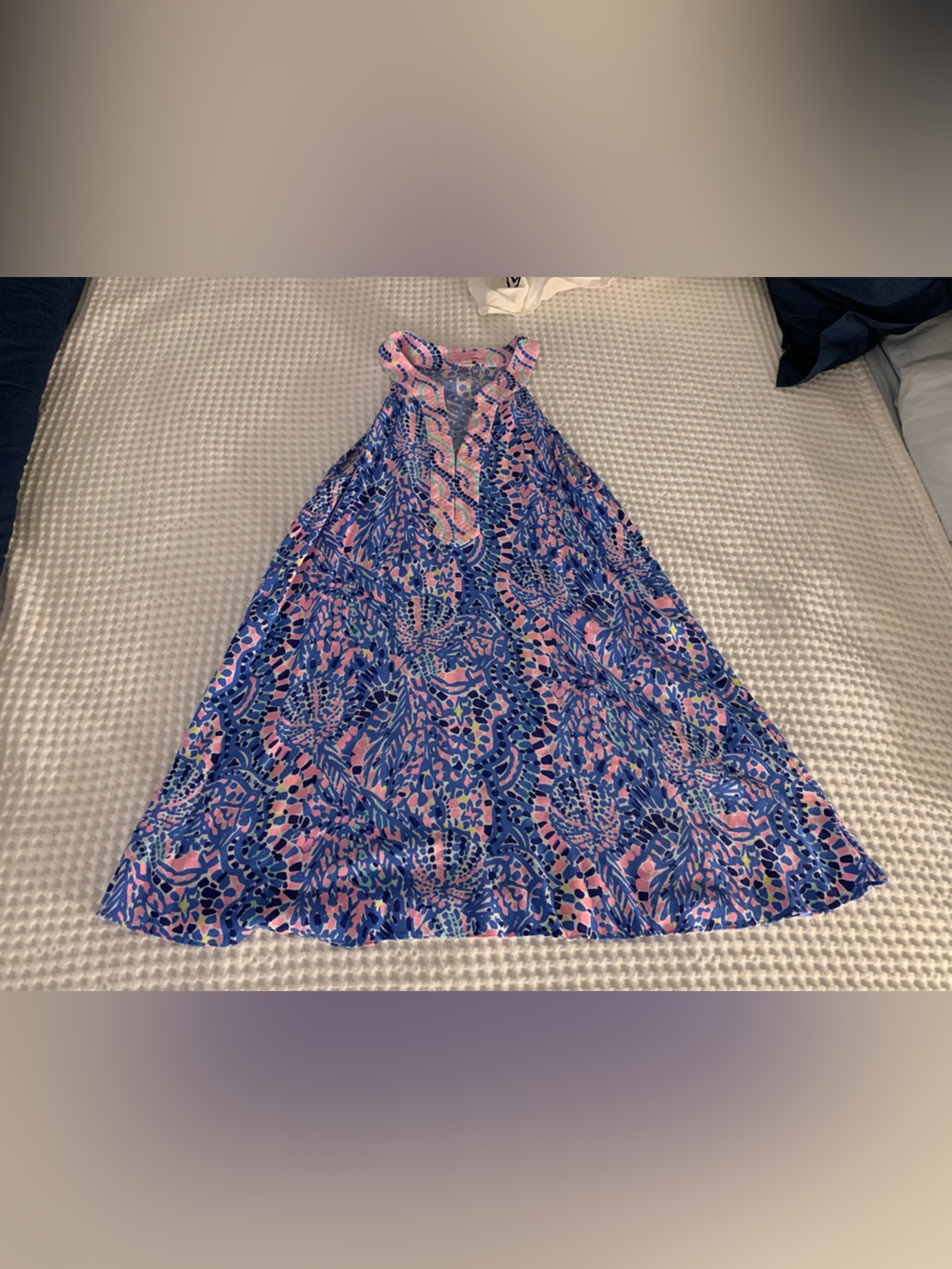EUC Lilly Pulitzer Blue and Pink Sleeveless Floral Midi Dress size small